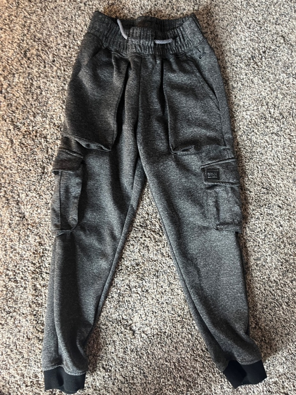 Boss Dark Gray Cargo Jogger Pants